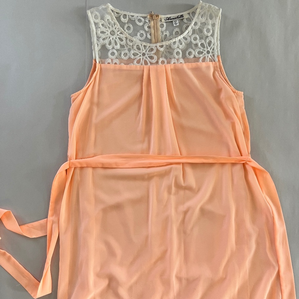 ANNABELLA MIDI DRESS WITH LACE NECK